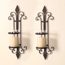 Darby Home Co Traditional Iron Wall Sconce Candle Holder DBYH1056
